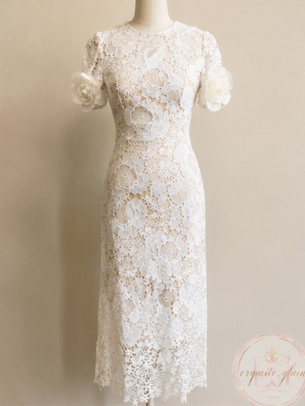 Exquisite Bridal Couture Wedding Evening Cocktail Elegant Runway Lace Gown Dress